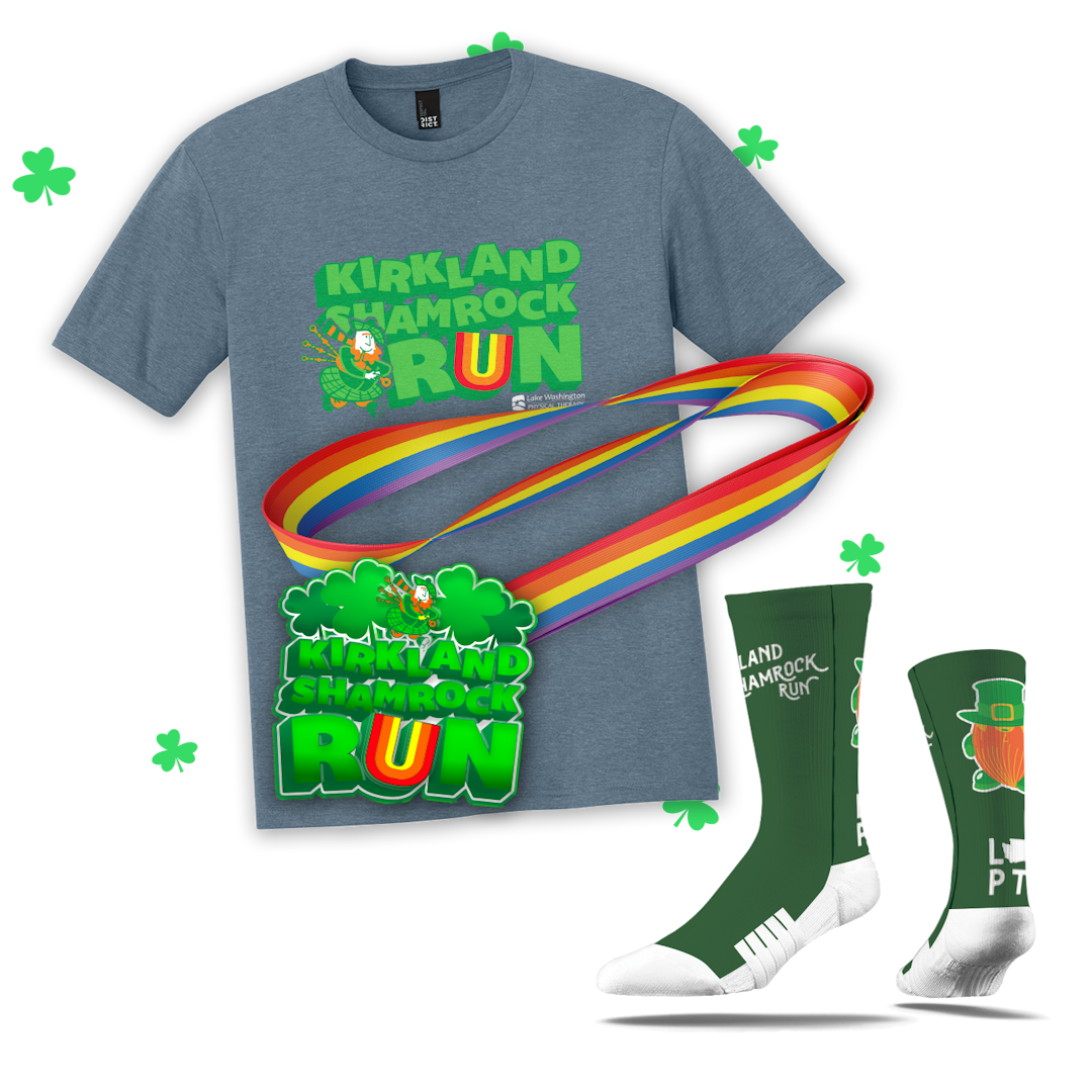 2026 Kirkland Shamrock Run tshirt and soccks